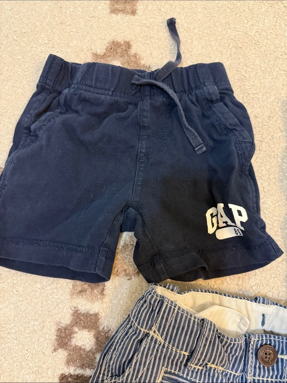 GAP Boys 3-Pack Shorts in Navy, Teal & Blue Pinstripe